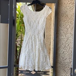 White sparkle mini dress